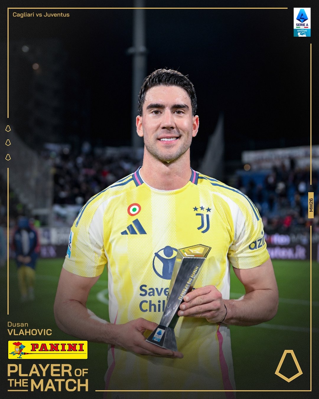  打進(jìn)致勝進(jìn)球！弗拉霍維奇當(dāng)選尤文1-0卡利亞里全場(chǎng)最佳球員