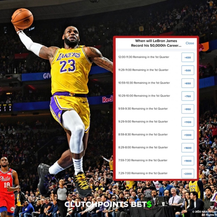  僅差1分！詹姆斯今日何時破五萬分賠率：開場30秒內最被看好
