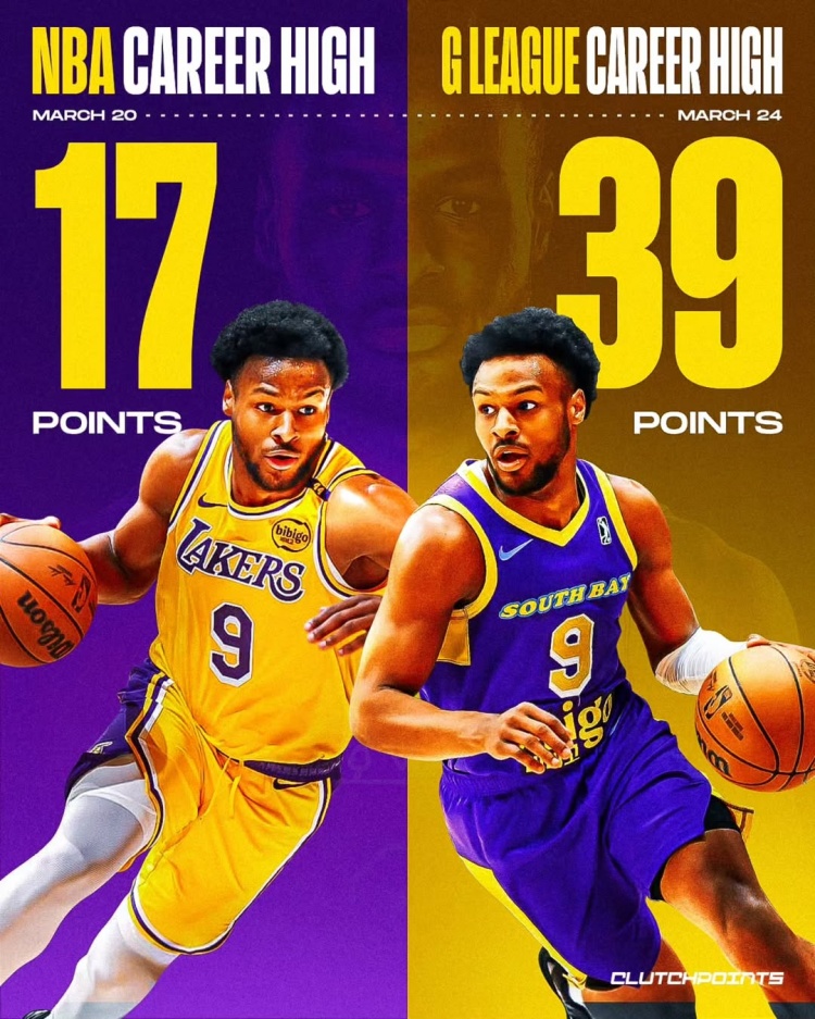  在進(jìn)步！布朗尼一周內(nèi)先后創(chuàng)下個(gè)人NBA和G聯(lián)盟單場得分新紀(jì)錄