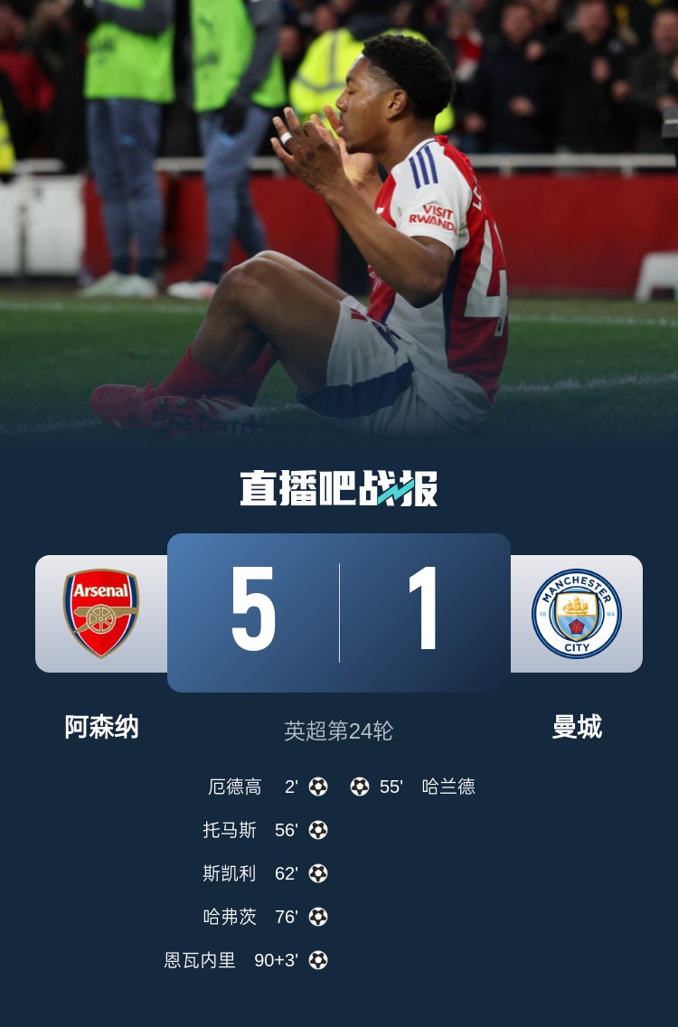  硬氣槍手無畏強敵！阿森納本賽季5-1碾壓曼城，3-0完勝皇馬