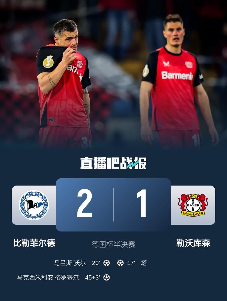  比勒菲爾德是史上第4支晉級德國杯決賽的德丙球隊，此前3隊未奪冠